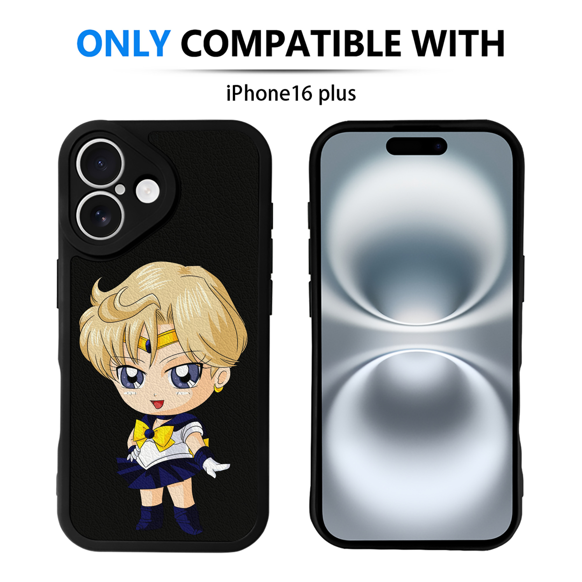 （画像用） 美少女戦士セーラームーン 天王はるか Sailor Moon Tenoh Haruka 【iPhone 16シリーズ対応】シリコンスマホケース（レザー調） 材質：シリコン